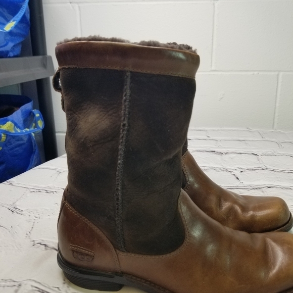 Ugg Brookffield brown short sheepskin cuffable boots - Picture 9 of 11